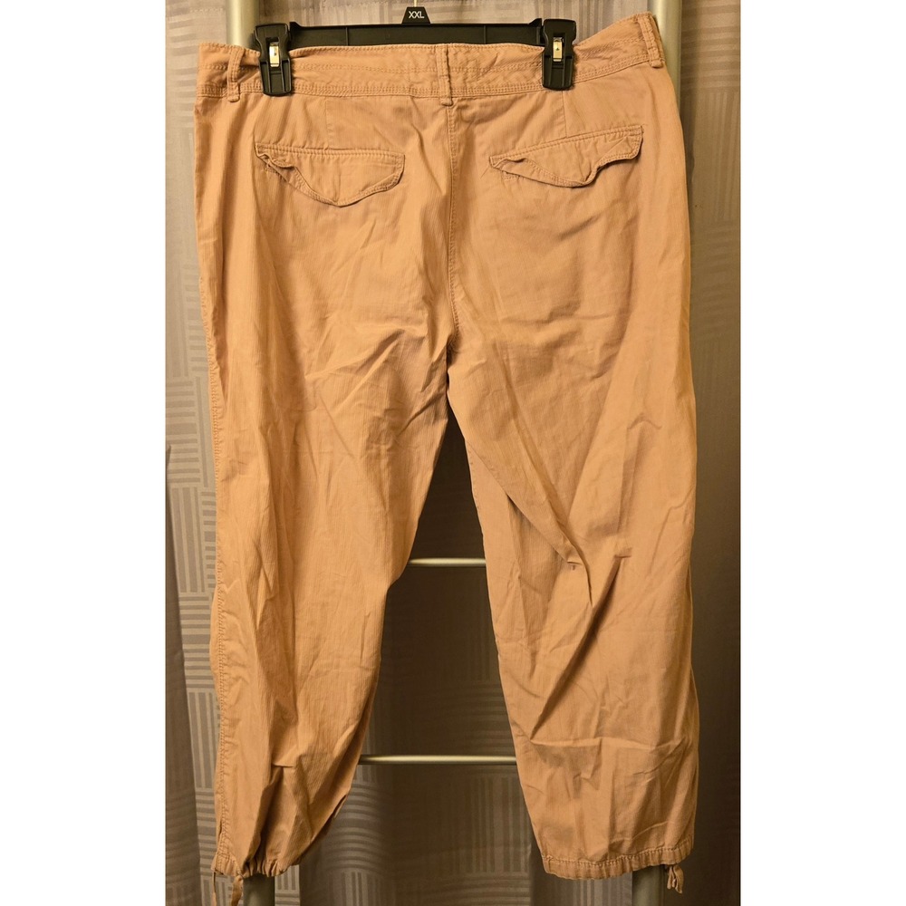 Ann Taylor Loft Womens Rose Ripstop Cargo Cropped Pants Drawstring Hem Size 6 - Picture 7 of 8